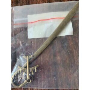 Airplane Charm Bookmark Gold Tone Metal Unique Book Accessory